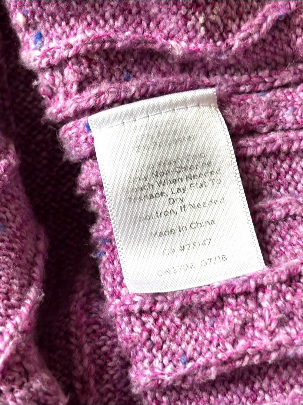 Talbots Cable Crewneck Sweater Donegal Heathered Magenta Size XL - Picture 5 of 5